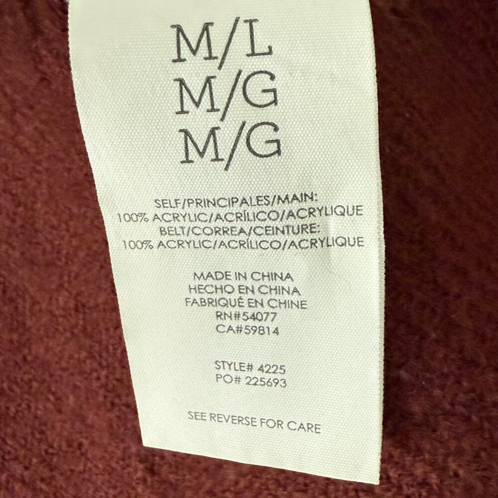 Reversible Cabi Wrap M/L Burgundy Plaid (RETAIL $130) - Picture 4 of 9